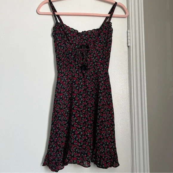 Reformation Sz 0 Strap Feminine Floral Mabel Rose Mini Dress NWOT - Picture 3 of 11